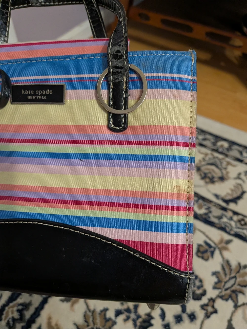 kate spade Multicolor Striped Canvas Tote